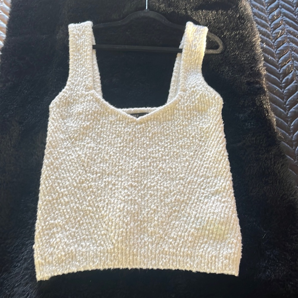 forever 21 white sweater tank